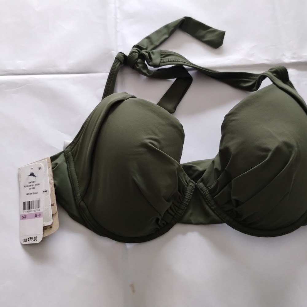 Tommy Bahama Green Swim Bra with Adjustable Straps